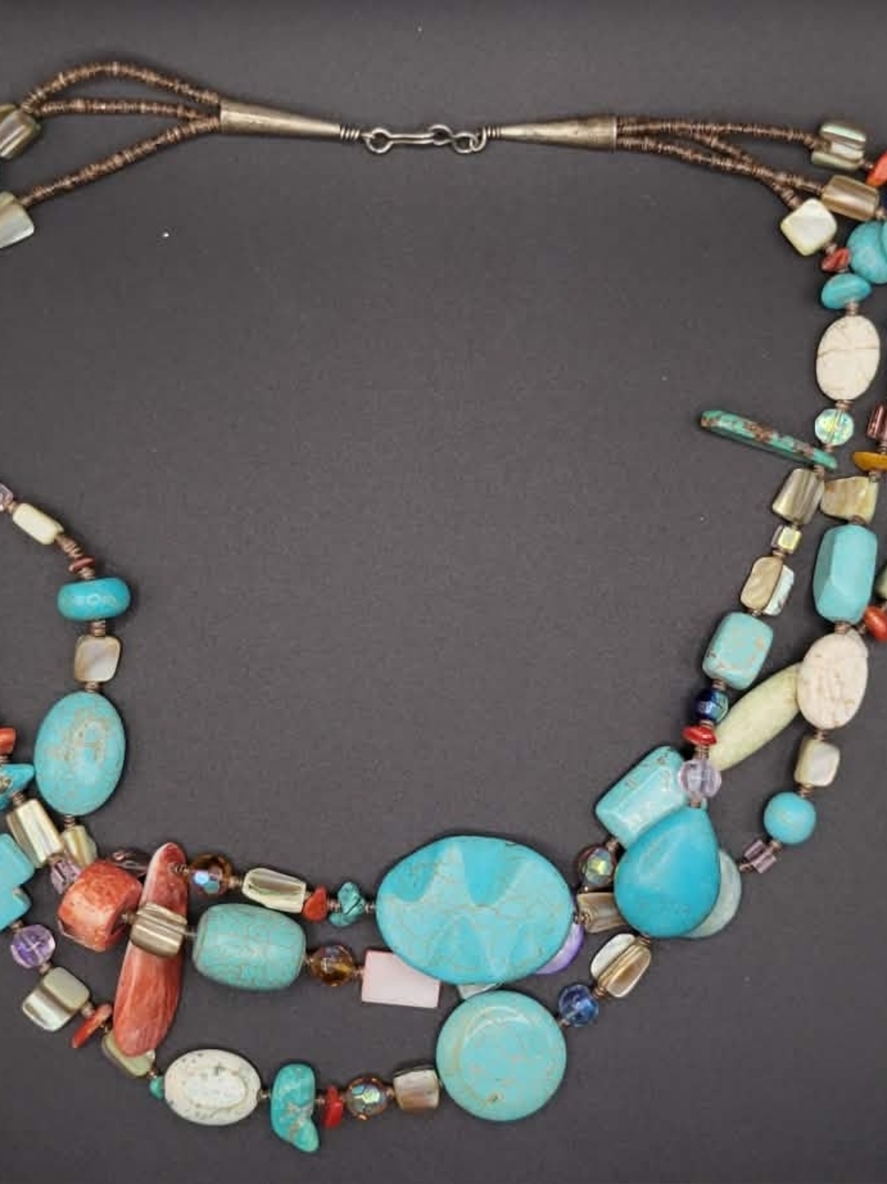 Turquoise Multi-Bead Statement Necklace -